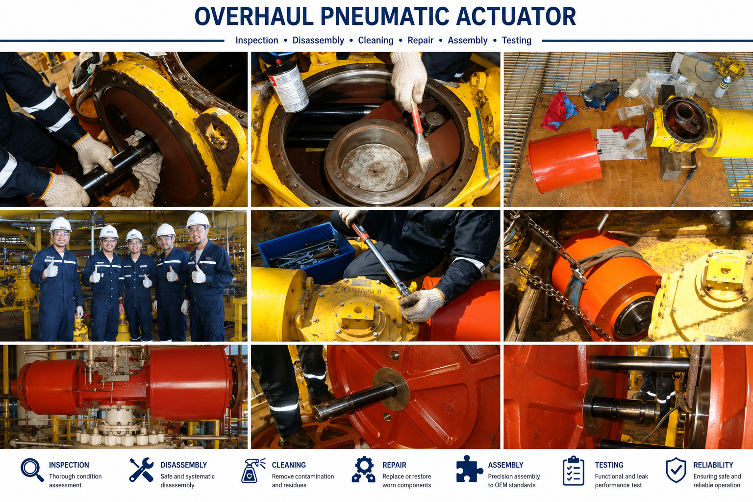 Overhaul pneumatic actuator service