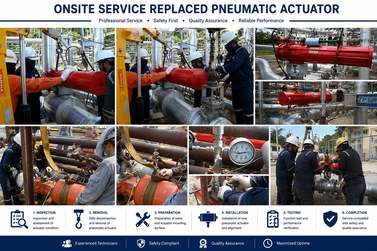 Onsite service replaced pneumatic actuator